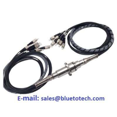 Faseroptische Drehverbinder Faseroptischer Schleifring Dreh 7-Faser FC-Stecker Einzelmodell Langlebiges schwarzes Kabel